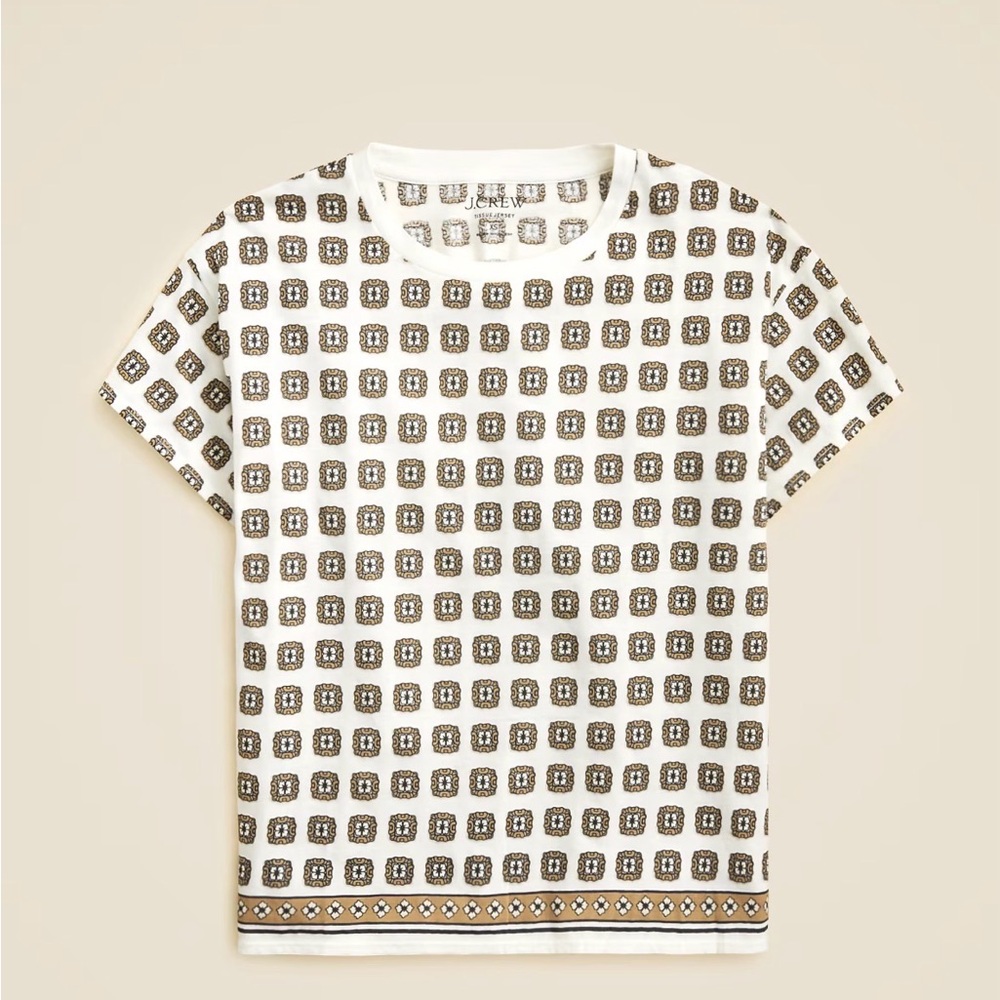 J Crew Tissue Jersey Tee in Foulard print